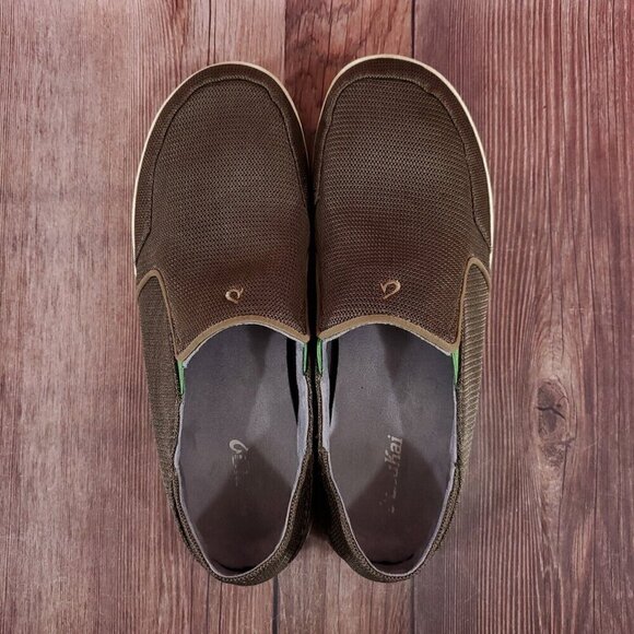 Olukai Nohea Mesh Mens Size 13 Brown Casual Comfort Slip On Shoes Loafers - Picture 6 of 13